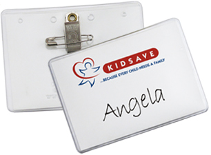 3x4 Vinyl Badge Holders with Pin/Clip by Nametag