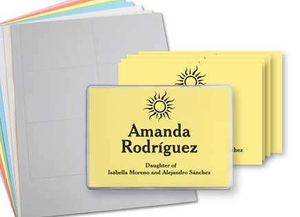 Badge holders inserts are printed with your information and slid into the badge pocket.
