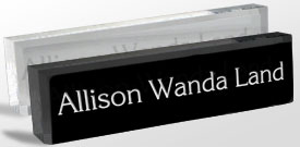 acrylic name plates and executive desk wedges are perfect for corporate gifting