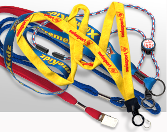 Several versions of lanyards all customized for business use.