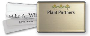 reusable name tags and badges help us to keep our many personal identification products green