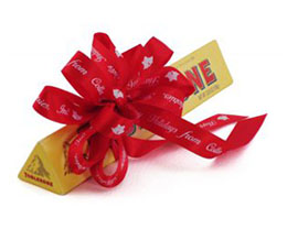 using custom ribbon rolls for corporate gifting