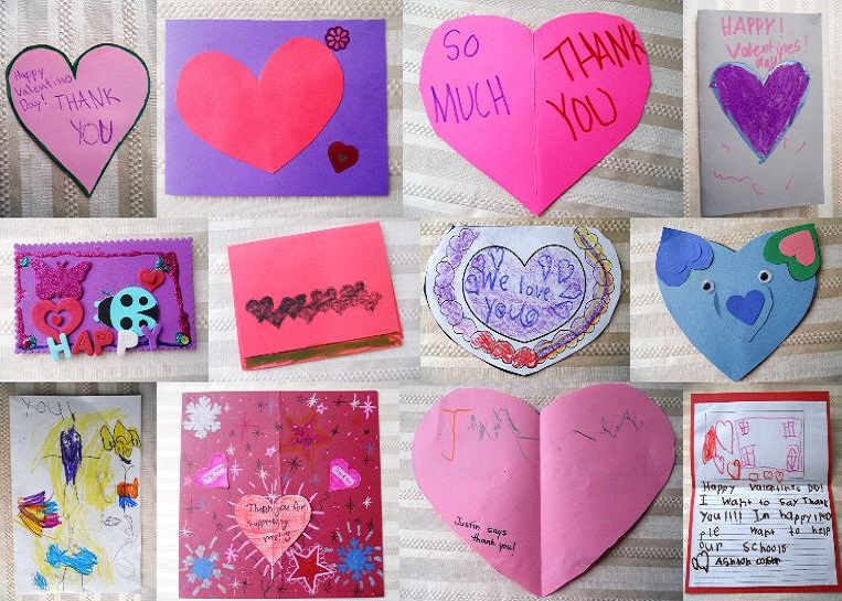 2016 GEF Valentine's Day Cards from students to Coller Industries.